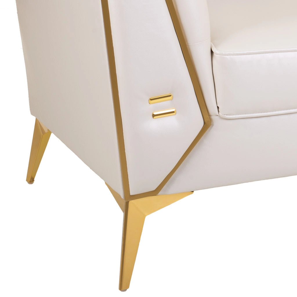 Poltrona imbottita bianca 104x72x75h
