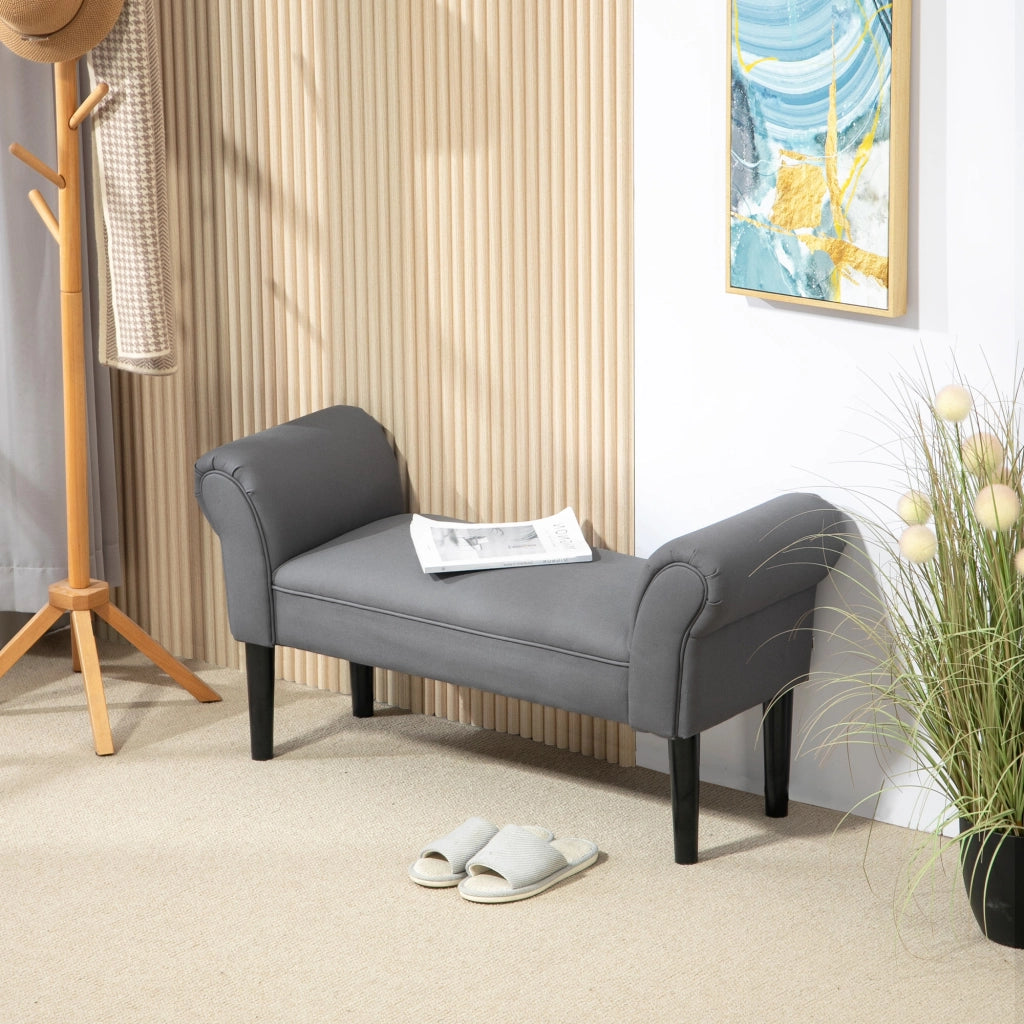 Panca letto imbottita ¨C Minimal ¨C Grigio 102x36x51 cm
