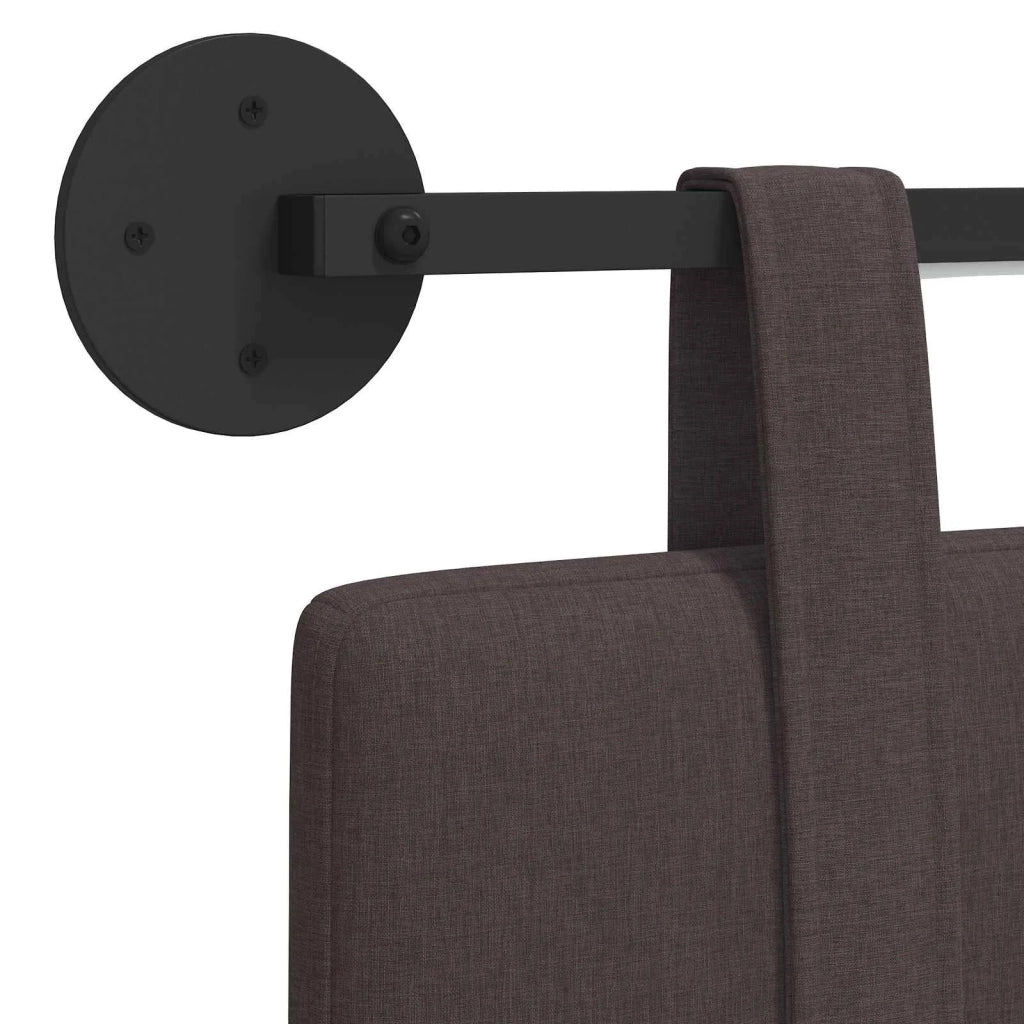 Testiera sospesa Con luce LED Marrone Scuro Tessuto 3423821