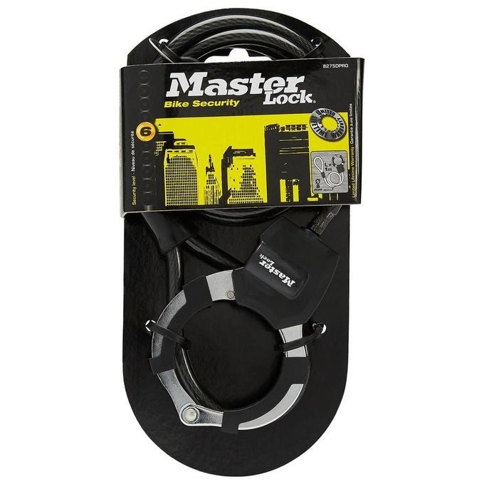 Master Lock 8275EURDPROBLK Street Cuff Lucchetto a Manette Cavo Acciaio Intrecciato 1 m Diametro 8 mm colore Nero