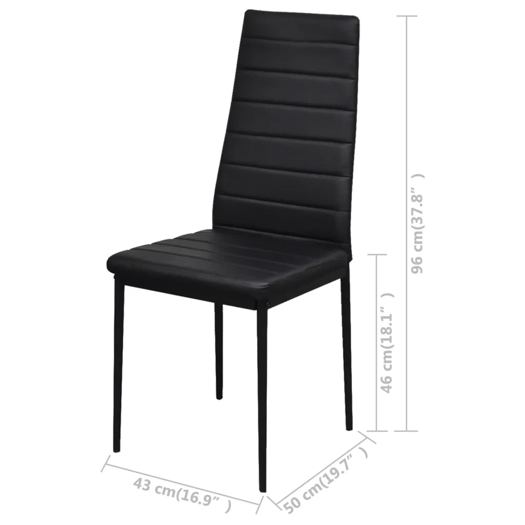 Set da Pranzo 5 pz in Pelle Artificiale Nero 275412