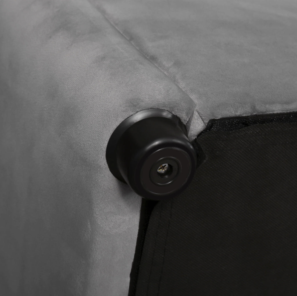 Letto matrimoniale 140x190 cm con contenitore idraulico in velluto; grigio
