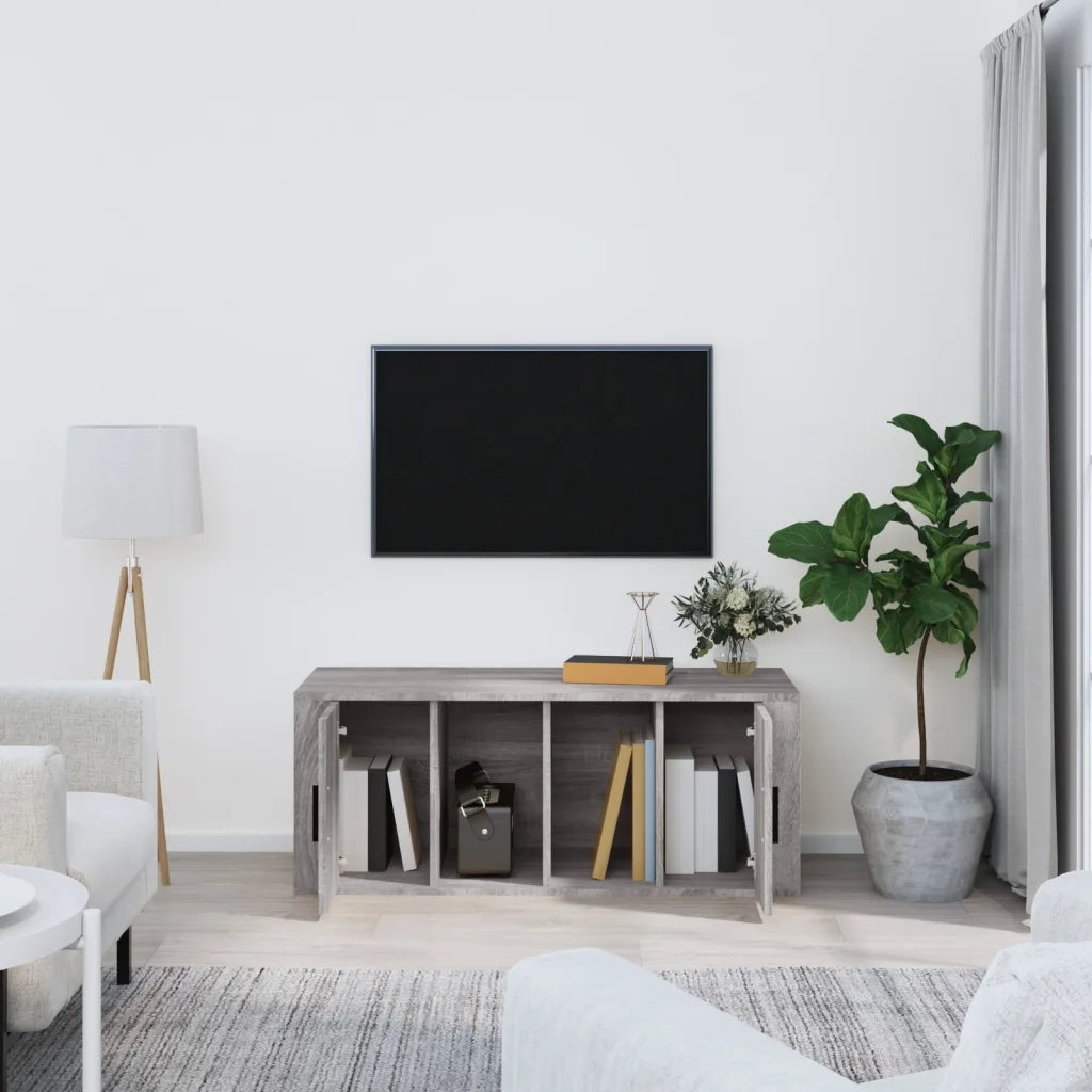 Mobile TV Grigio Sonoma 100x35x40 cm in Legno Multistrato 816806
