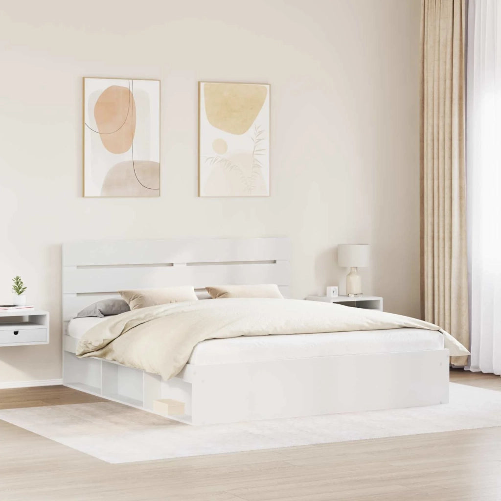 Struttura del letto-Giroletto-Rete del Letto Bianco 180 x 200 cm Pino massello 991373
