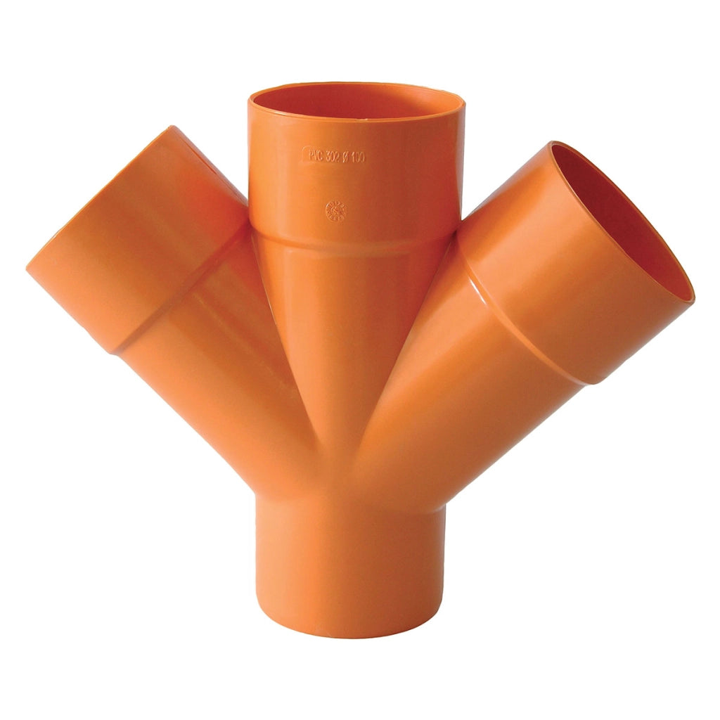DERIVAZIONE DOPPIA 45  ° ARANCIO- Diam. 125- ESCLU- pezzi 1