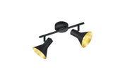 Faretto soffitto NINA nero/oro 2 luci E14 RL R80162002