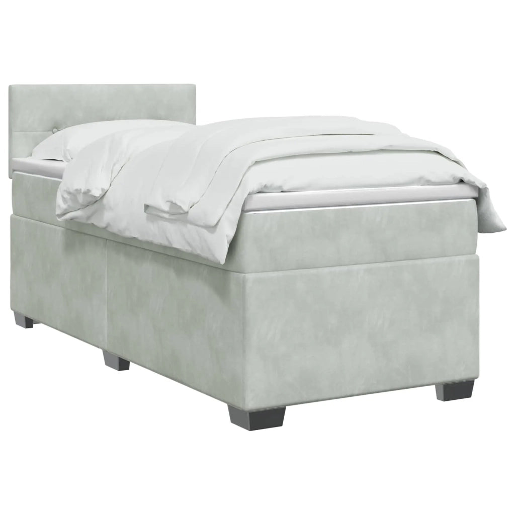 Letto con Box Spring, Materasso e LED Grigio Chiaro Singolo 3452260