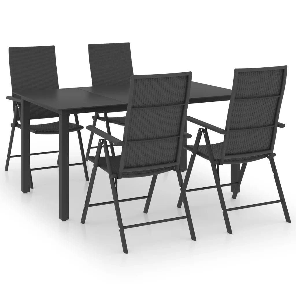 Set da Pranzo da Giardino 5 pz Nero 3060048