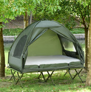 Set da campeggio rialzato 2 posti con tenda e materasso