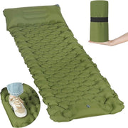 Matrimoniale opblaasbare mat con compressore di piede - ultraleggero e impermeabile - materasso gonfiabile per outdoor - portatile e ripiegabile con cuscino - mattonella da campeggio con borsa