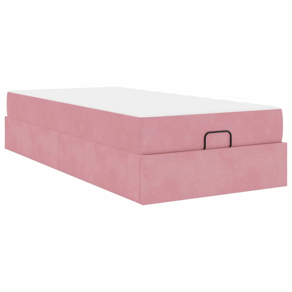 Struttura letto con materasso con materasso 2 pcs Rosa Velluto