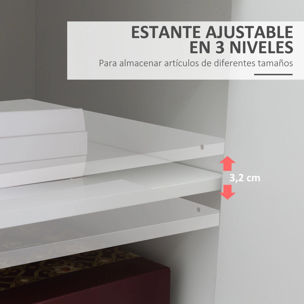 Armadio per ufficio con ruote e ripiani ¨C Minimal ¨C 60x39x80 cm bianco