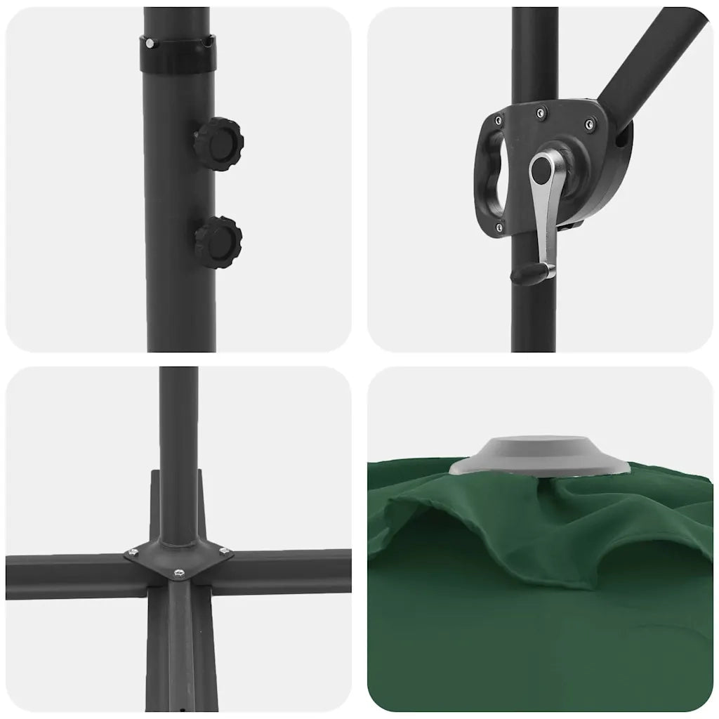 Ombrello | Parasolne Verde 372 x 198 x 243 cm Poliestere e Alluminio