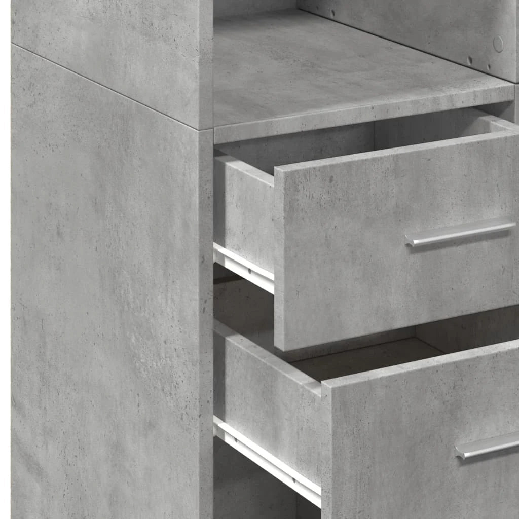 Buffet credenza cassettiera mobiletto mobile contenitore organizer cucina soggiorno salotto alto 70 x 42,5 x 185 cm legno ingegnerizzato grigio 02_0034719