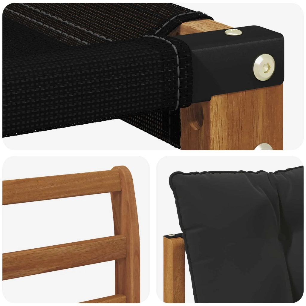 Set di divani da esterno Legno di Acacia Massello e Textilene 3436324
