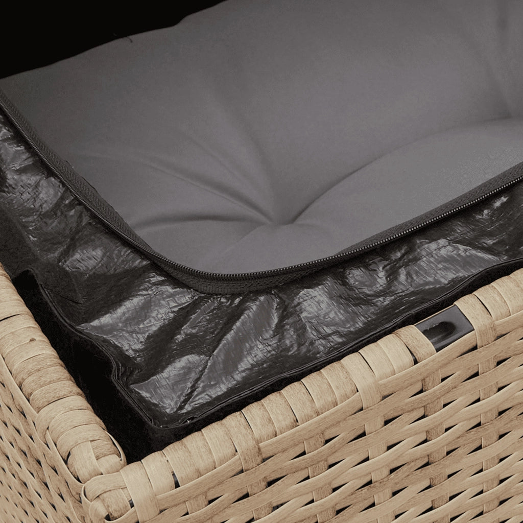 Set Divani da Giardino 11 pz con Cuscini Beige in Polyrattan 3260645