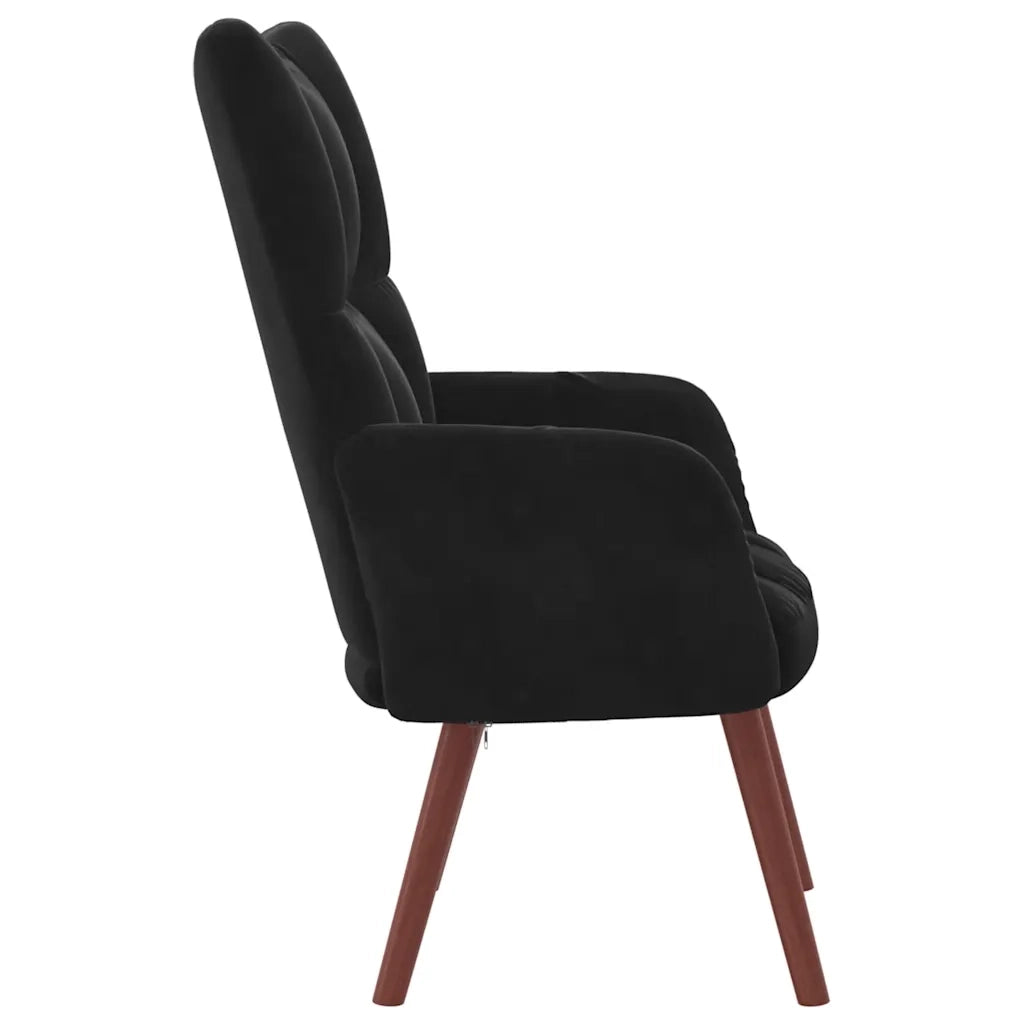 Sedia Relax Nera in Velluto 328057