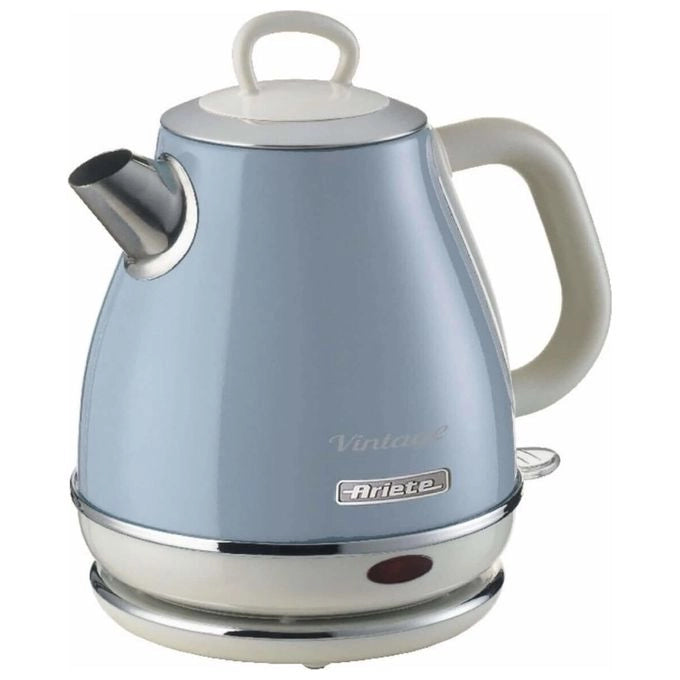 Ariete 00C286805AR0 Vintage Bollitore Elettrico 1 Litro 1630 W Acciaio Inox Filtro Estraibile Pareti Fredde Base 360° colore Celeste