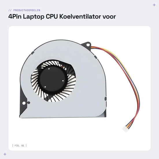 Ventilatore di raffreddamento per CPU a 4 pin per laptop