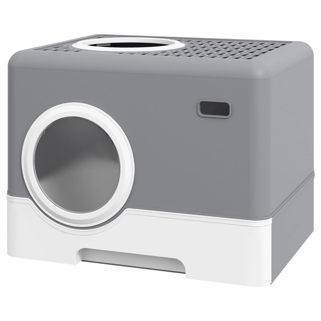 Arenero per Gatti con Vassoio Estraibile ¨C Minimal ¨C 52x41x38,5 cm Grigio