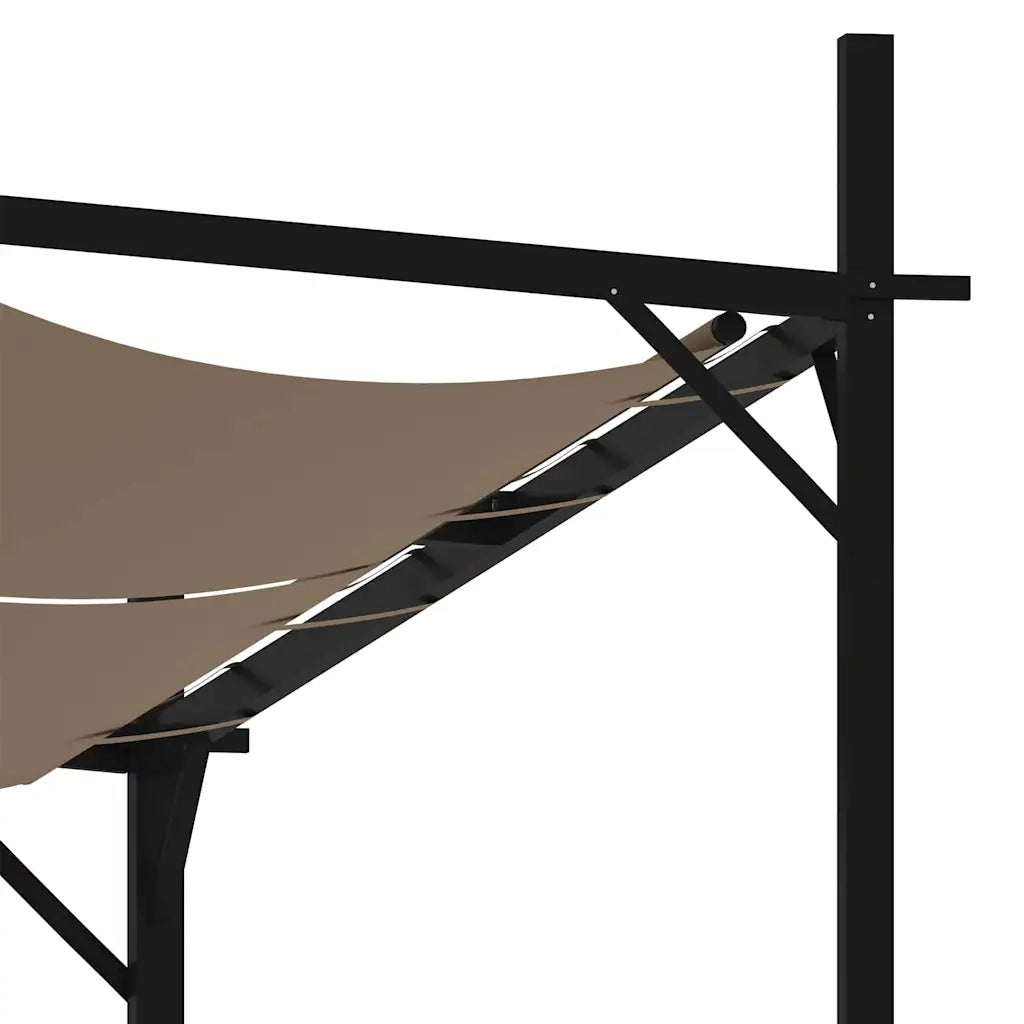 Gazebo con Tetto Retrattile 400x300x233 cm Grigio Talpa 313630