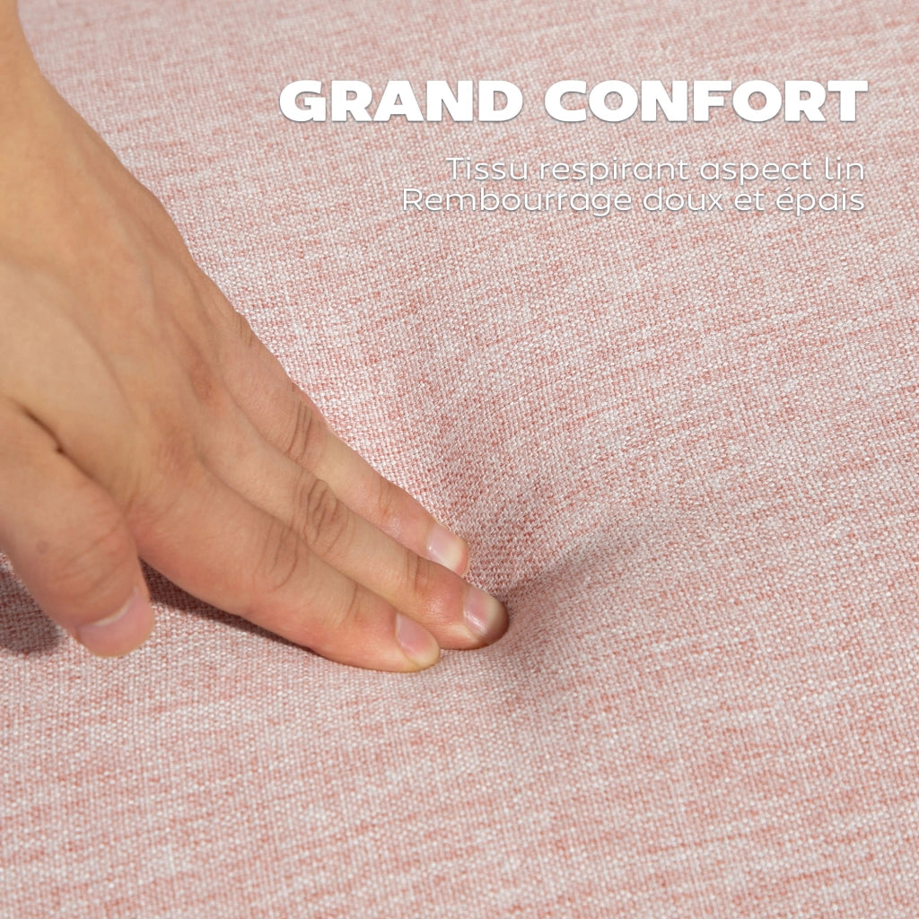 Divano Letto 2 Posti ¨C Minimal ¨C Tessuto Rosa