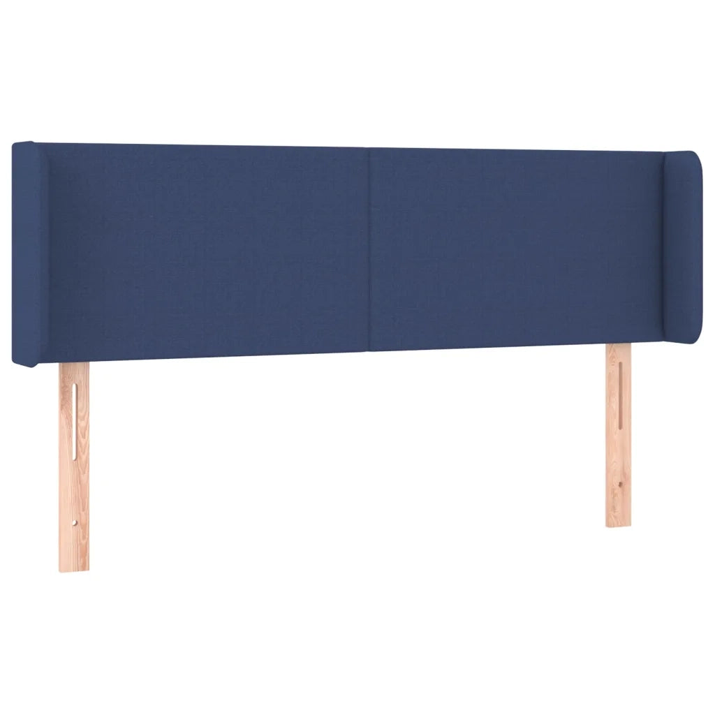 Testiera | Testata ad Orecchio Blu 147x16x78/88cm in Tessuto
