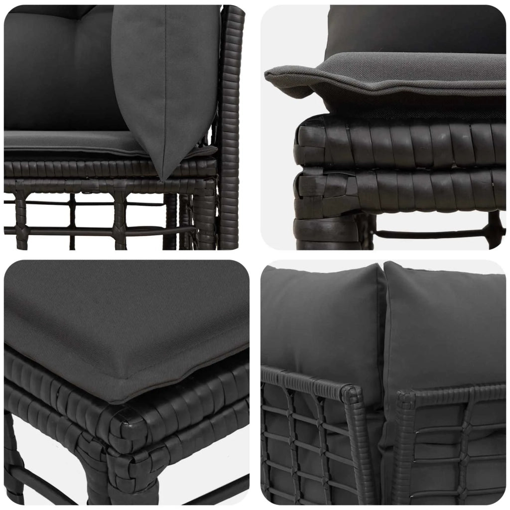 Modulo Divano Angolare da Esterno Nero 62 x 62 x 70 cm 42026725