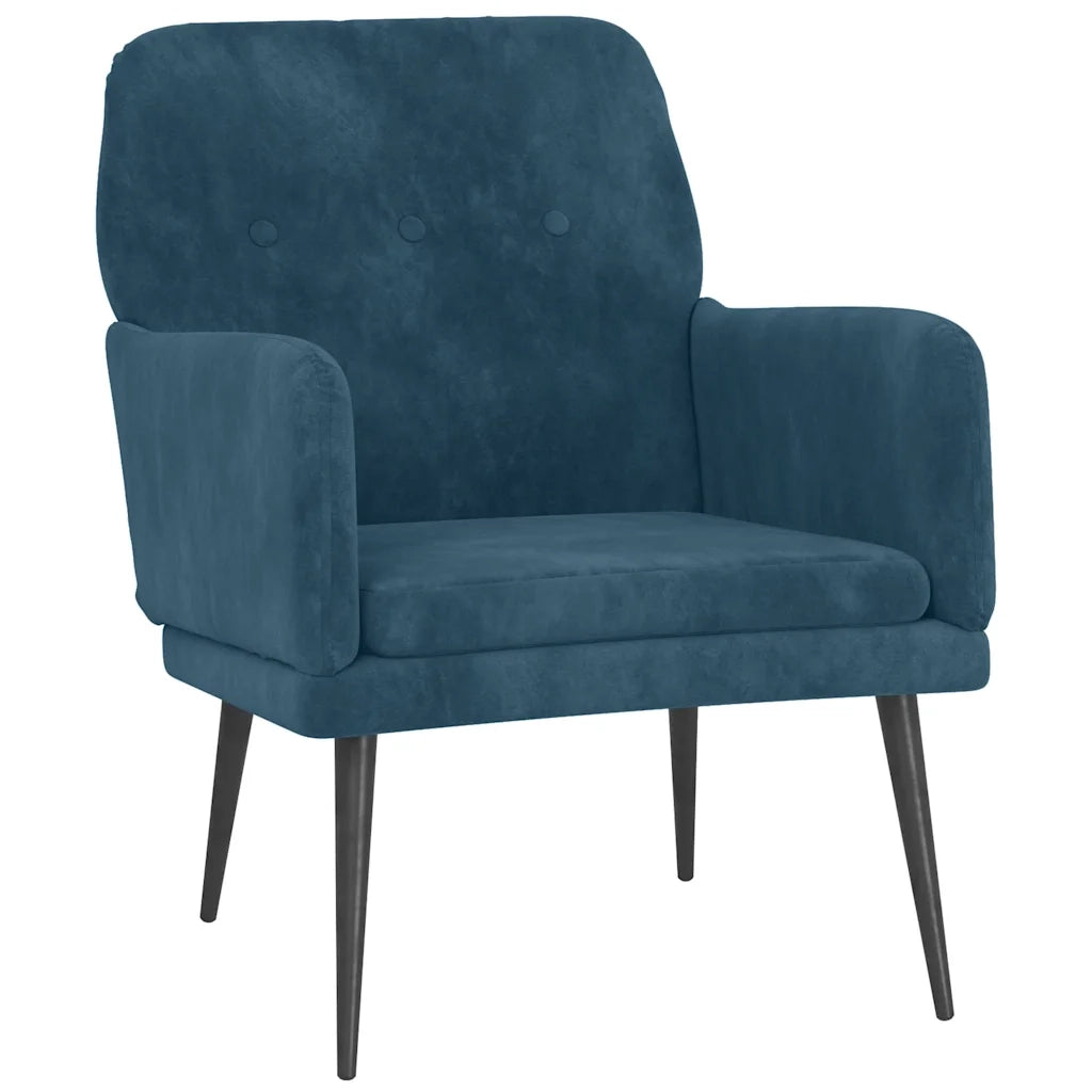Poltrona Blu 62x79x79 cm Velluto 351413