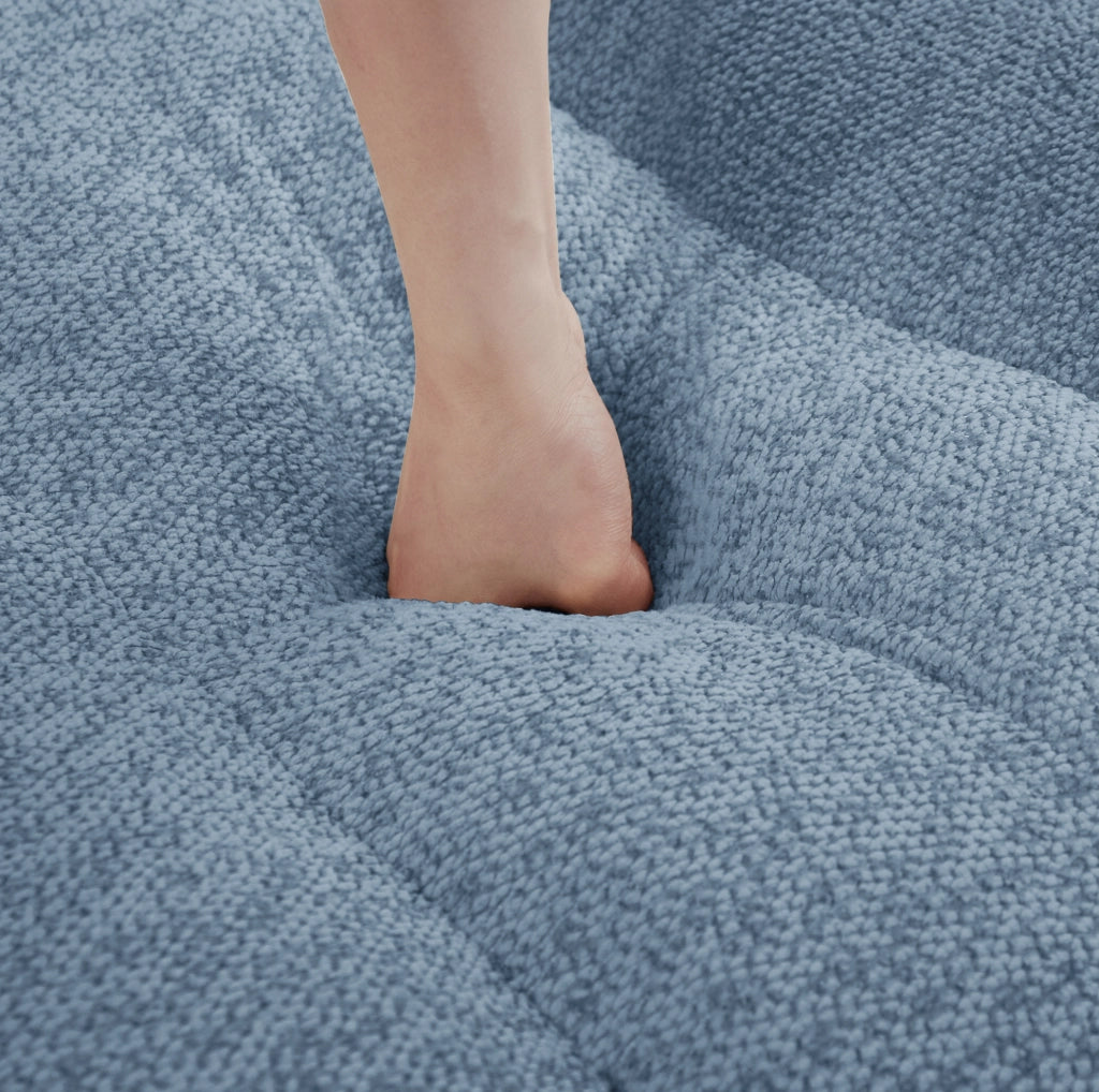 Divano angolare modulare 210x165x79 cm in tessuto blu, senza montaggio