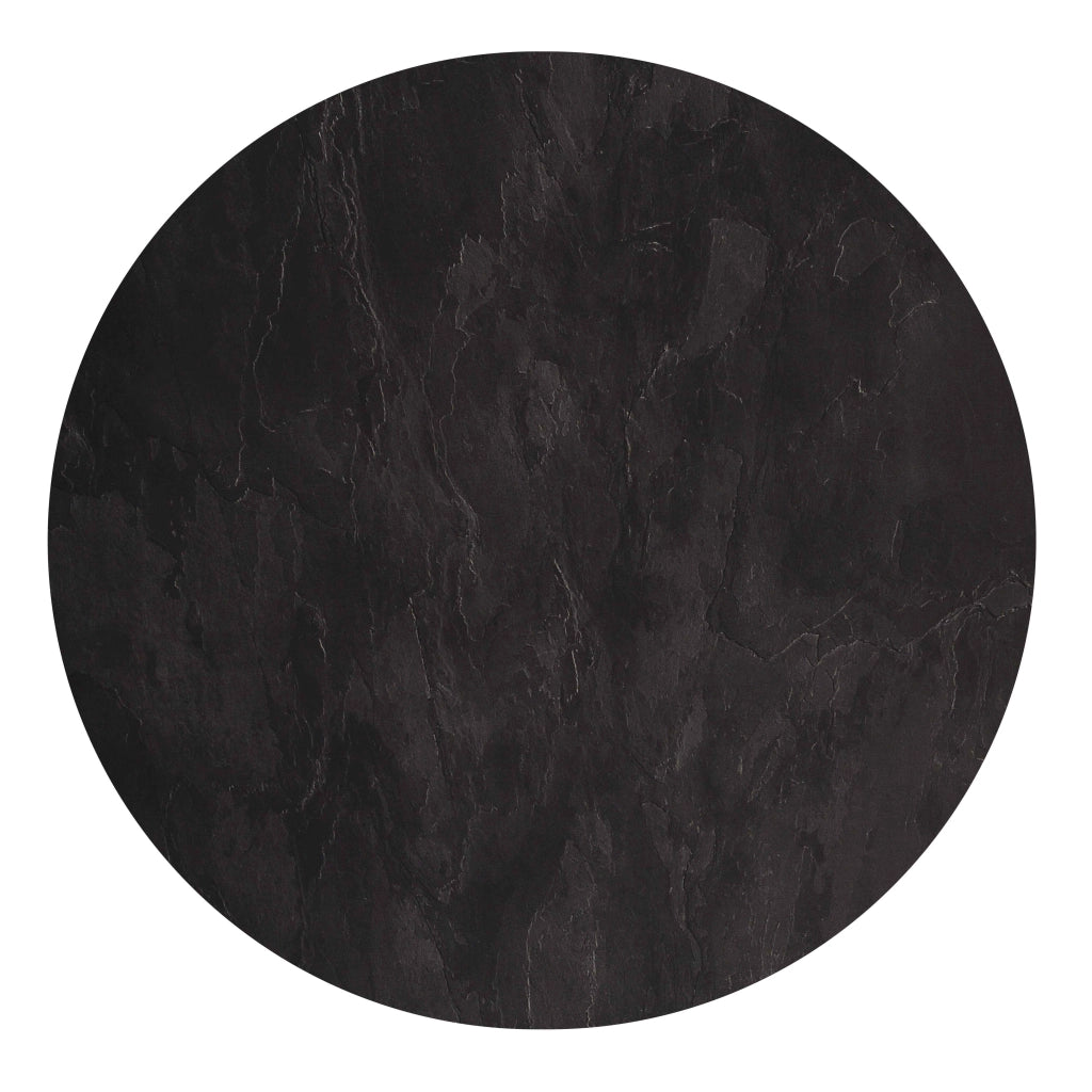Oviala - Tavolo da giardino diam 60cm inclinabile alluminio e HPL ardesia