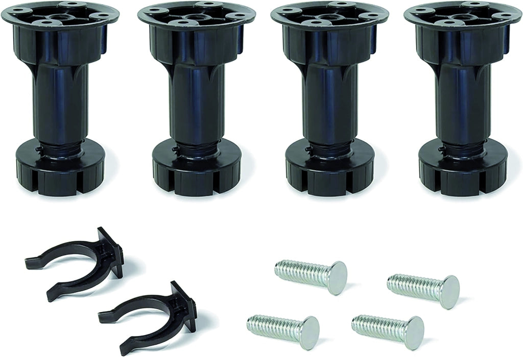 SET PIEDINI PER MOBILI DA CUCINA IN PLASTICA CON GANCIO mm. 120 h 4 pz.