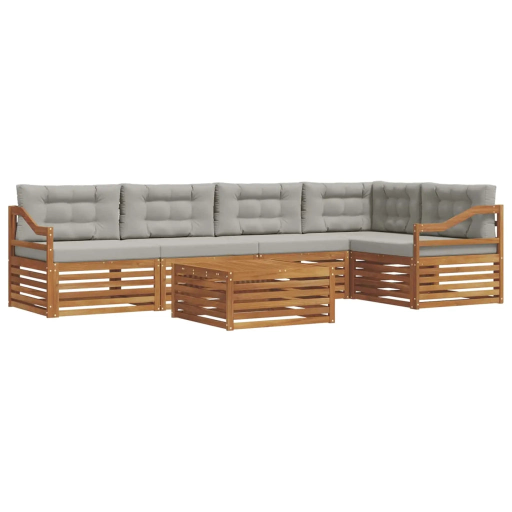 Set di divani da esterno 6 pcs Grigio Naturale e Chiaro 3373516