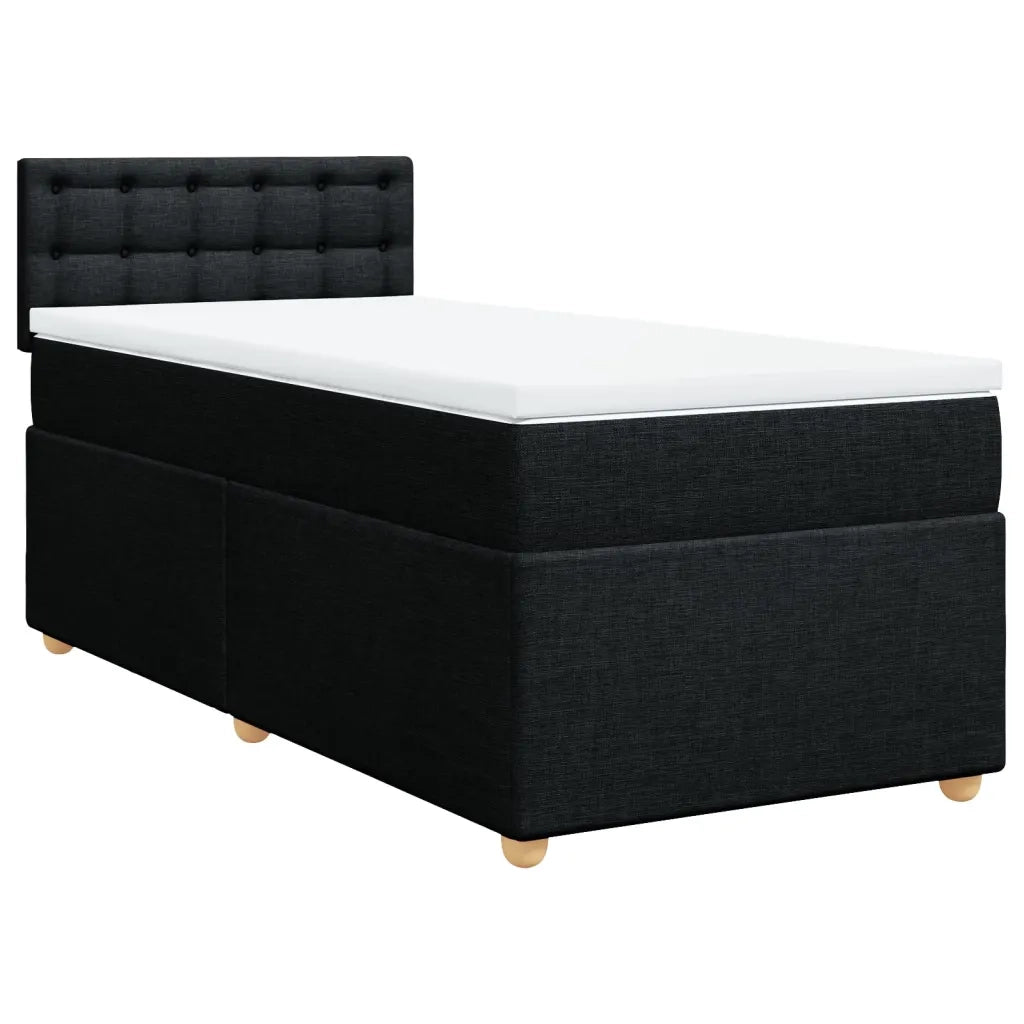 Giroletto a Molle con Materasso-Struttura Letto Nero 80x200 cm inTessuto 584435