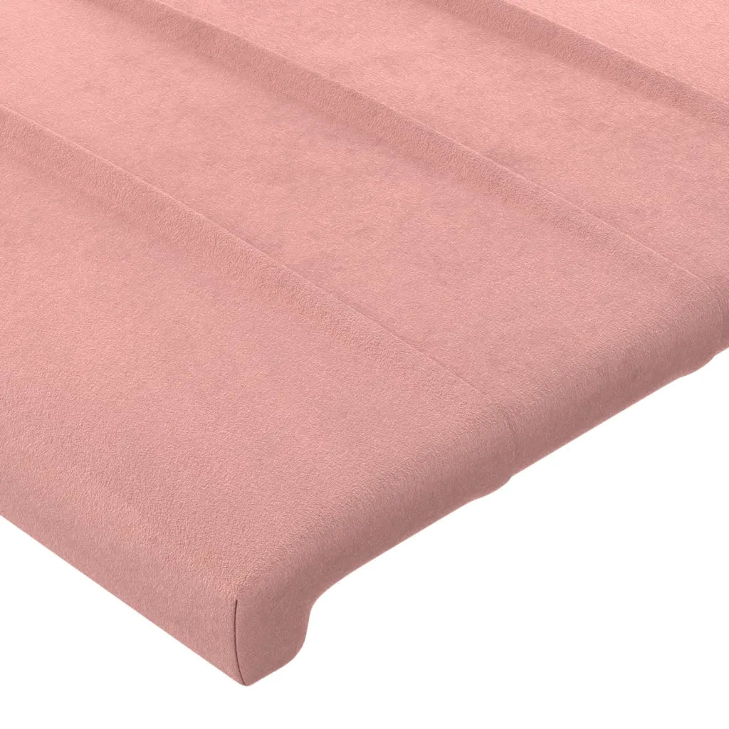 Testiera | Testata ad Orecchio Rosa 183x16x78/88 cm in Velluto