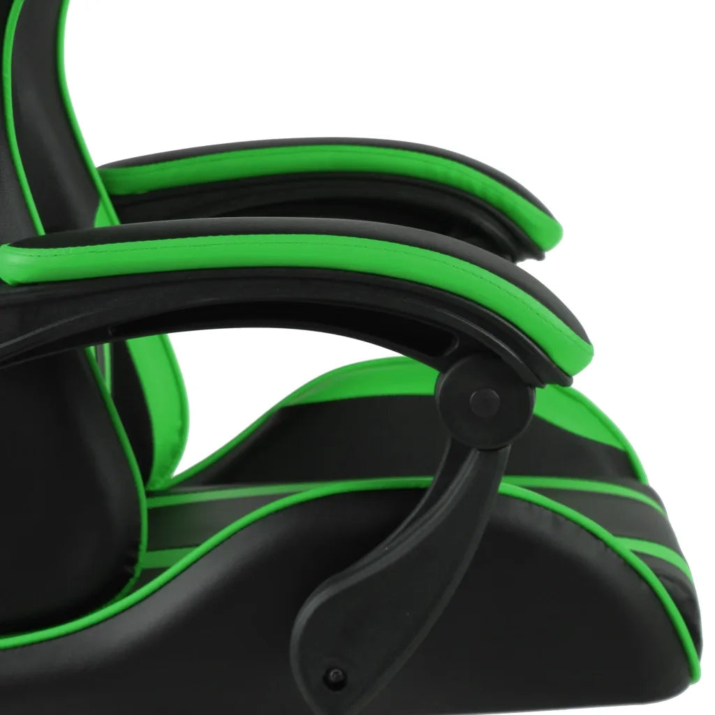 Sedia da Ufficio | Sedia da Gaming Nero e Verde in Similpelle