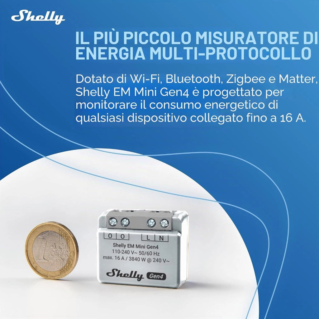 SHELLY - Shelly EM Mini Gen4 - confezione da 2 pezzi mini misuratori energia