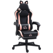 Poltrona da gaming con orecchie da gatto ¨C Minimal ¨C rosa/nera