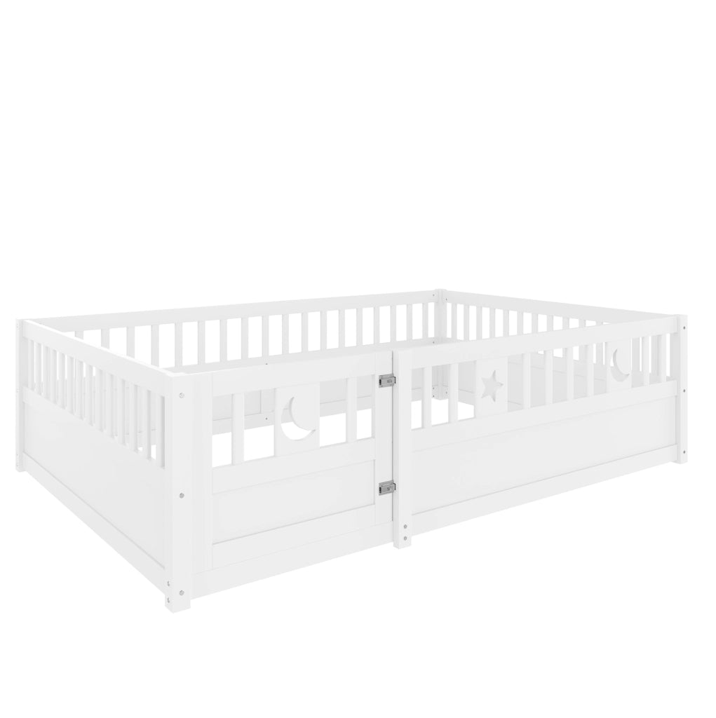 Letto per bambini con sponde, 140 x 190 cm, bianco