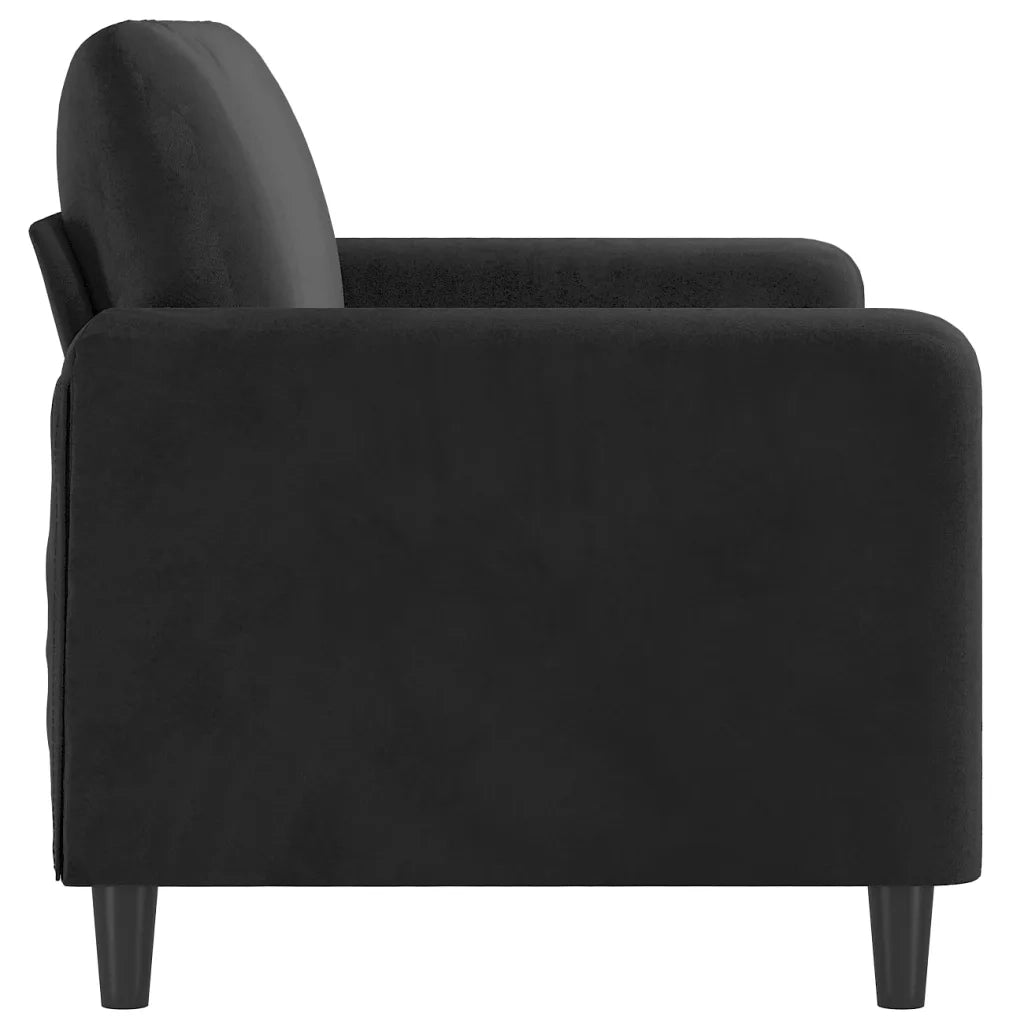 Divano a 2 Posti Nero 140 cm in Velluto 359447