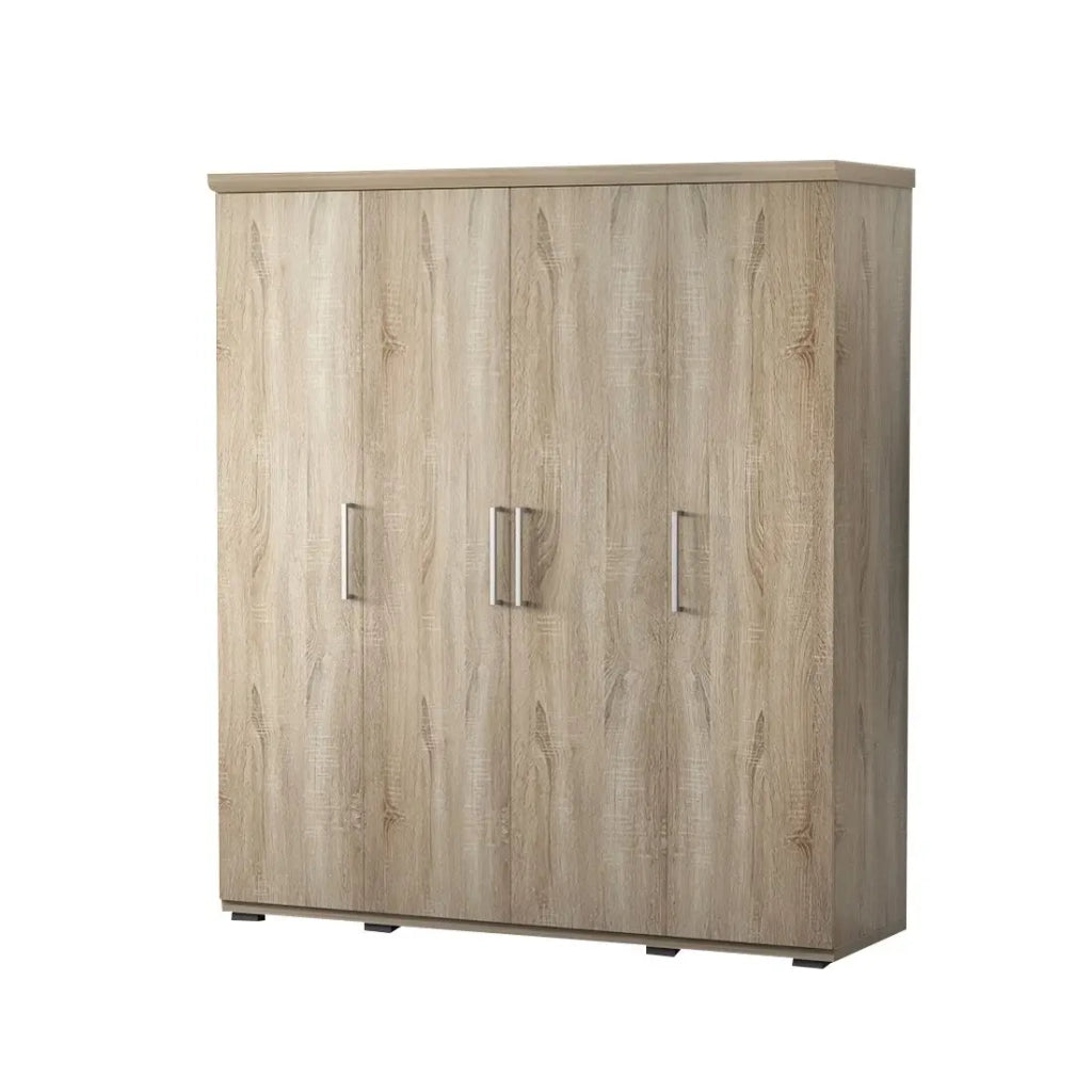 Armadio 4 porte con guardaroba TOM – Rovere sonoma
