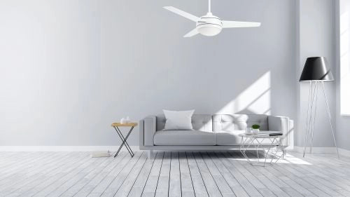 Vam Ventilatore da soffitto bianco 132 cm con luce e telecomando con sensore temperatura