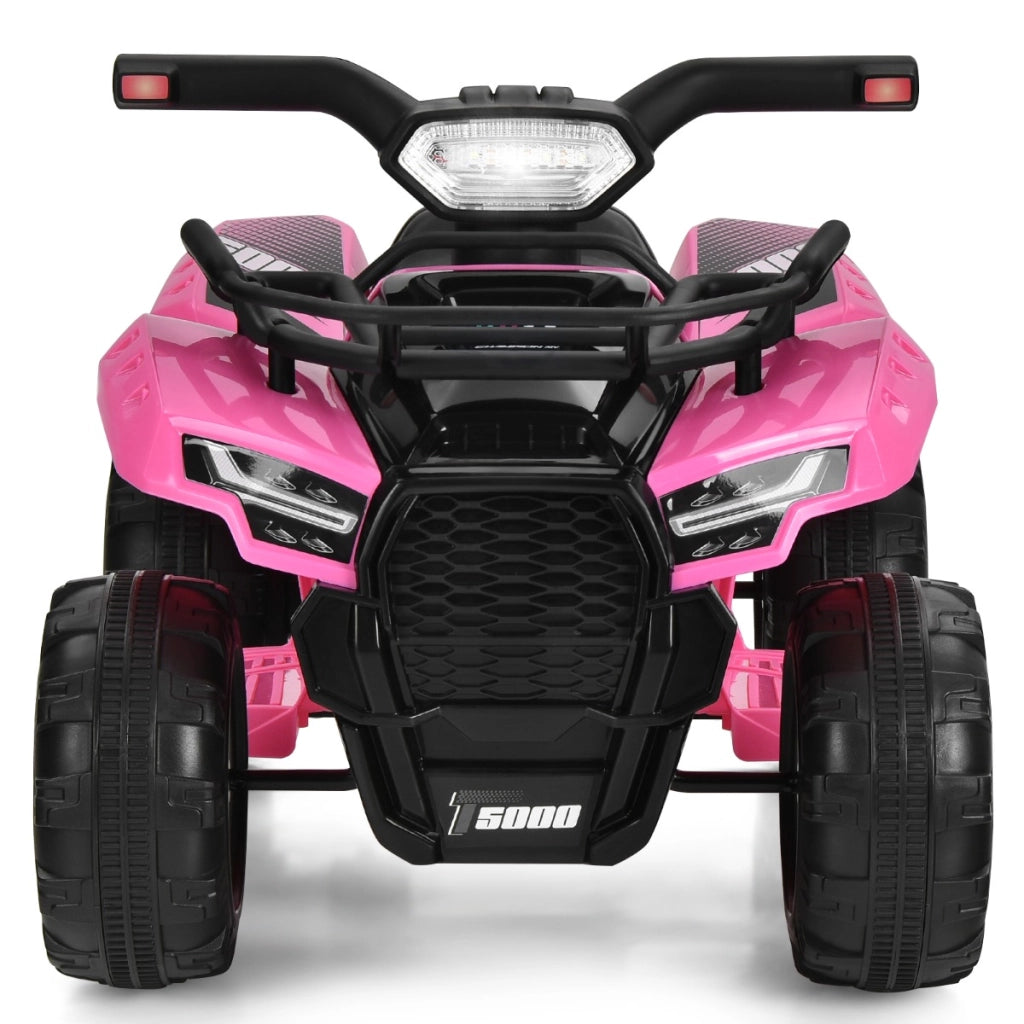 Auto elettrica per bambini con ruote resistenti musica clacson luce LED manubrio, Veicolo ATV a batteria Rosa-Macchinine giocattoli