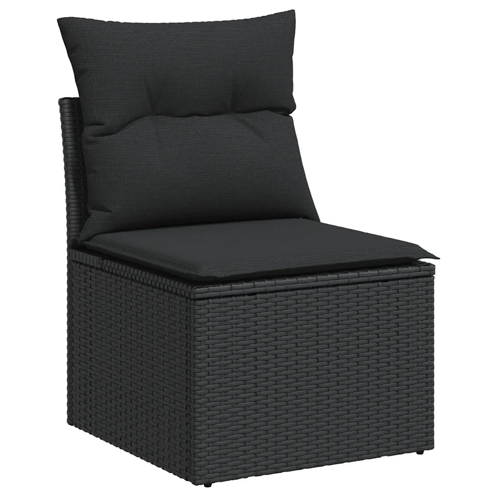 Set Divani da Giardino con Cuscini 7pz Nero Polyrattan 3326946