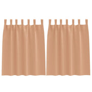 Tende Oscuranti | Tende Blackout con Anelli 2 pz Marrone Chiaro 140 x 140 cm