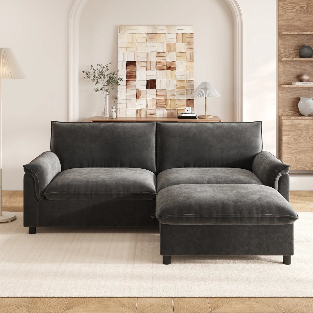 Divano Modulare con Contenitore; Grigio