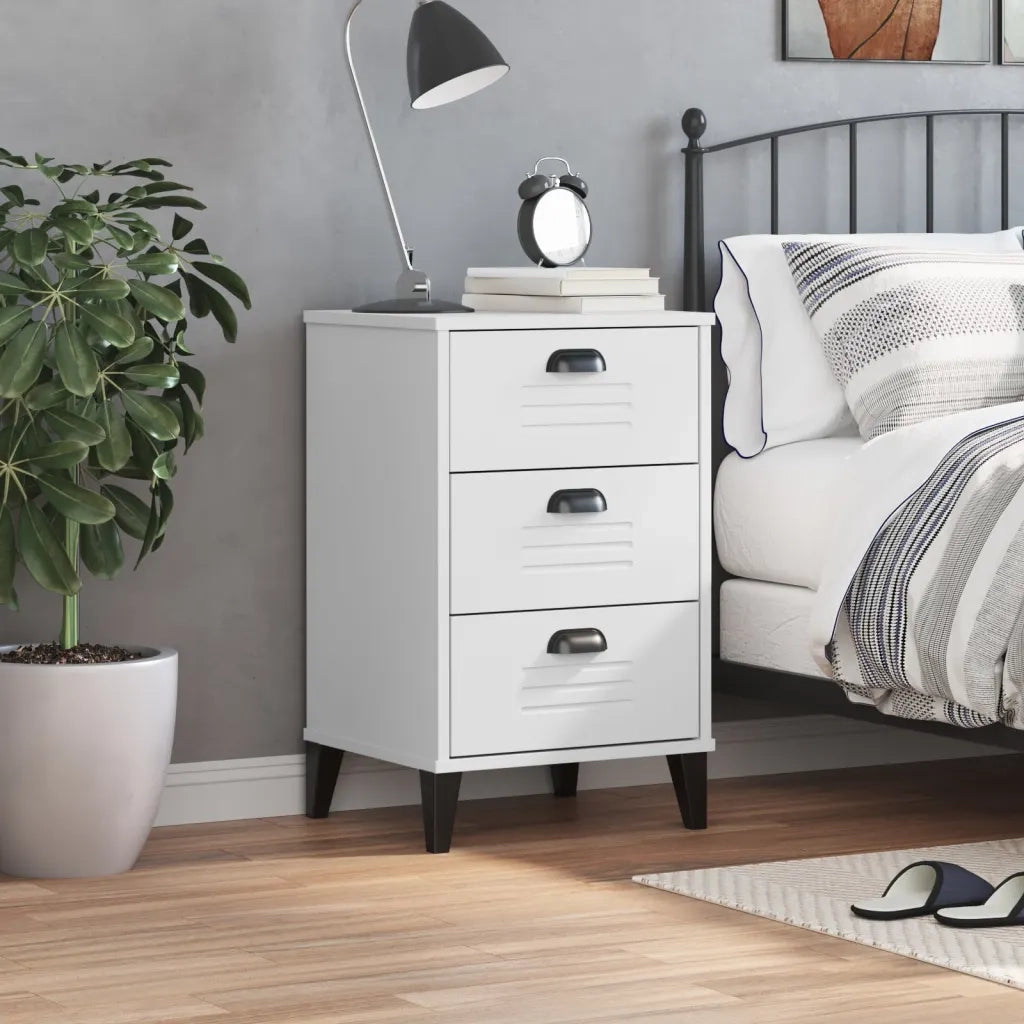 Comodino-Tavolino da notte VIKEN Bianco in Legno Multistrato 450044
