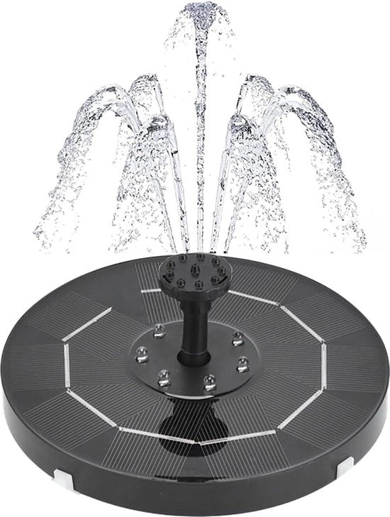 Fontana solare con pompa subacquea alimentata da energia solare con luce LED - BirdBath Garden - pompa solare da 35 W per vasca idrica - nero .