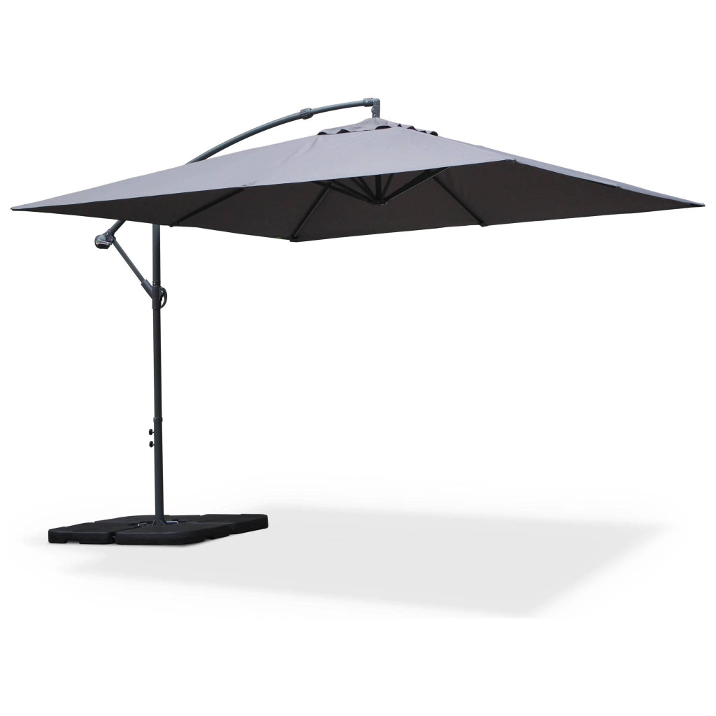 Ombrellone quadrato eccentrico, 3x3m, grigio