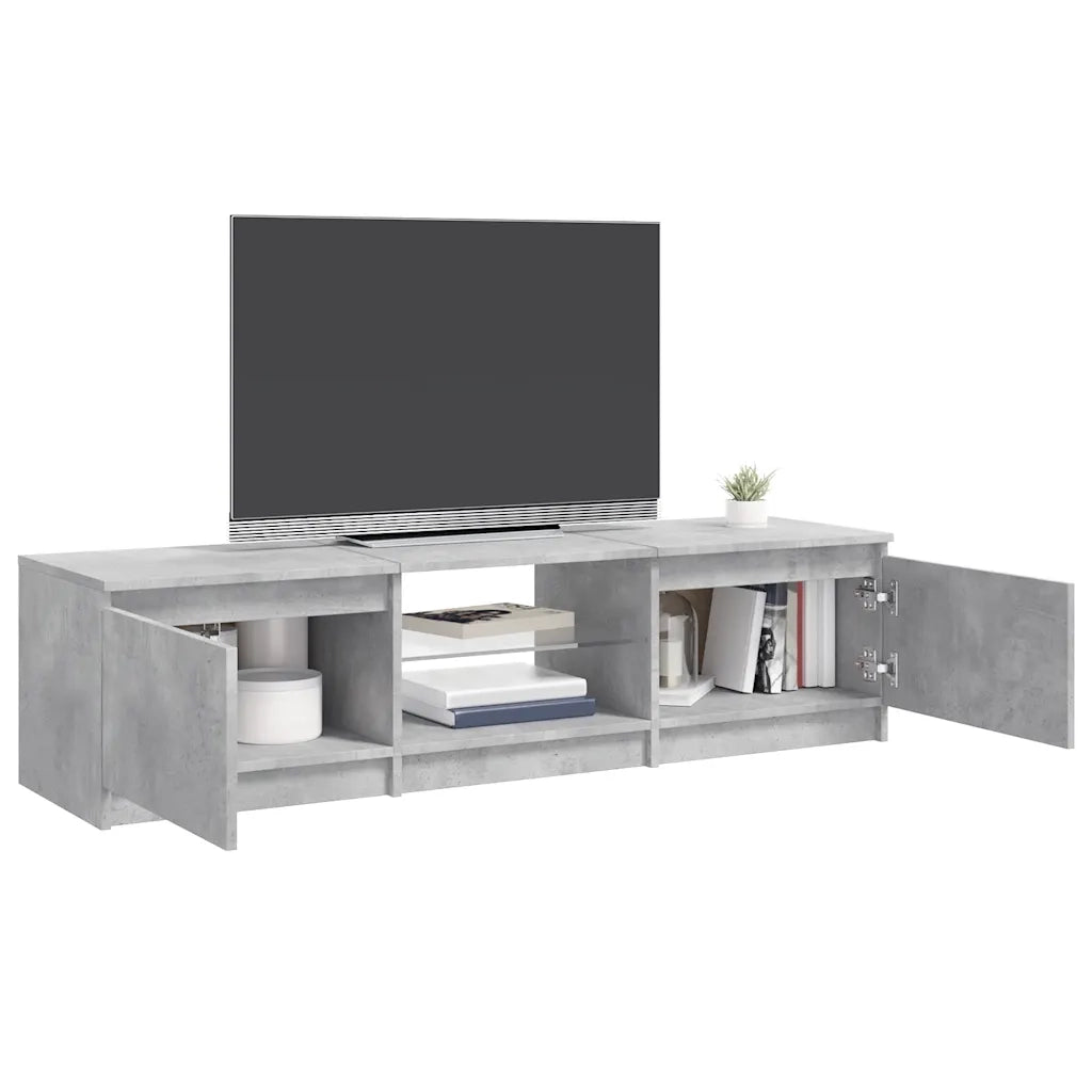 Mobile Porta TV con Luci LED-Mobile per TV-Credenza TV Grigio Cemento 140x40x36 cm